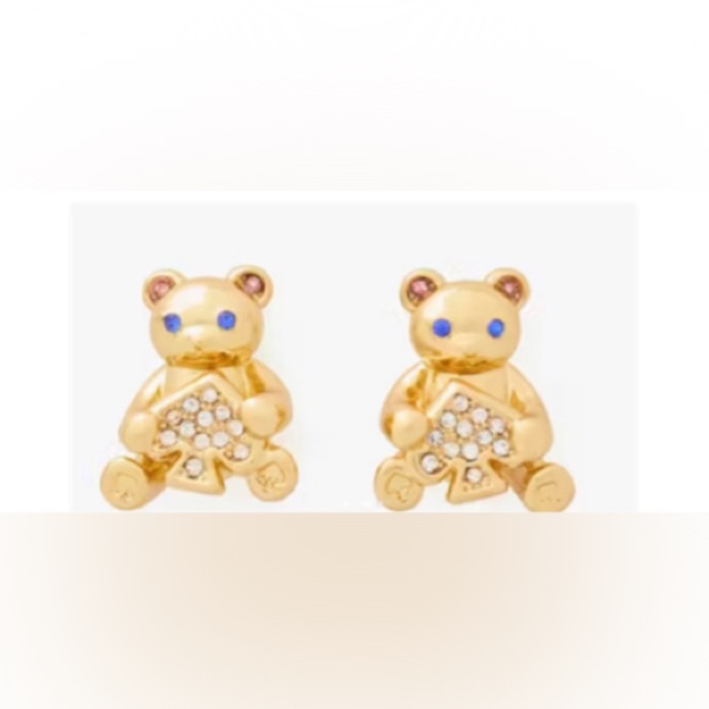 KATE SPADE TEDDY BEAR OH WHAT FUN STUD EARRINGS